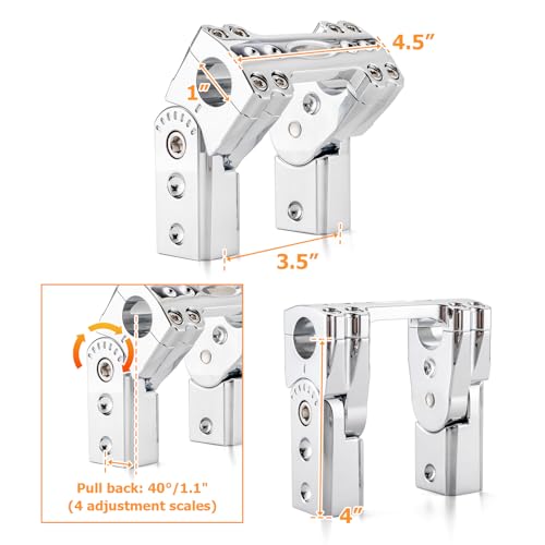 Mofun Elevador de guidão ajustável de 10 cm de altura compatível com Harley Sportster 1200 883 Softa