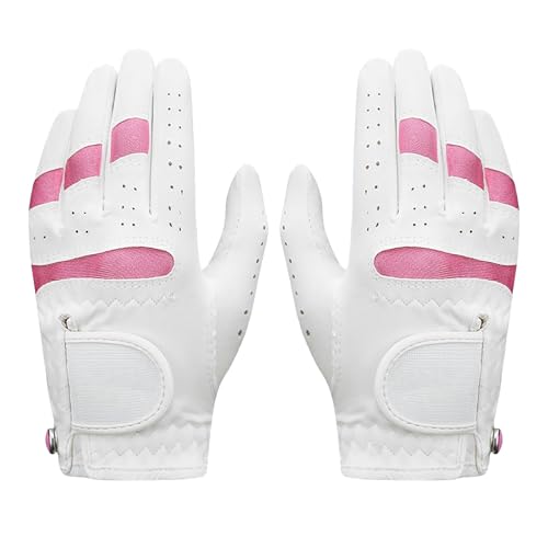 1 Pair Kids Golf Glove Microfiber Breathable Junior Golf Gloves with Ball Marker for Children Youth Boys Girls Right Left Handed Golfer All Weather Grip Gloves Beginner Golf Practice Accessories