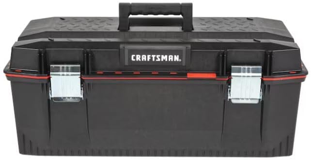 CRAFTSMEN Pro 28-in W x 11.5-in H x 12.5-in D Black Plastic Tool Box