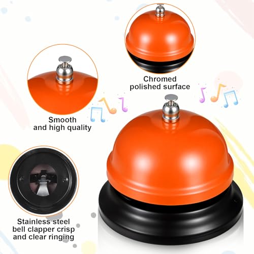 10 Pcs Call Bell, 3 Inch Desk Bell, Metal Multi-Color Service Bells for Hotel, Restaurant, Office, School, Kitchen, Bar, and Counter Supplies