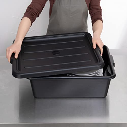 image for Black Plastic Bus Tub - Deep, Easy Grip - 22