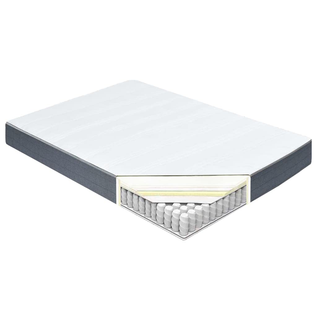 Materac na łóżko kontynentalne 200 x 160 x 20 cm, obicie materiałowe, średni stopień twardości, rdzeń sprężynowy, odciążenie, do łóżka podwójnego, rozmiar Queen Size, komfortowy sen