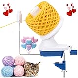 Caydo Yarn Winder with Tension Spring, One Hand Operated Winder, 4-7oz Efficiently Compact Cake Roller for Crocheting, Portable Ball Spinner for Crocheters&Knitters, Good Helper for Craft Lovers(Blue)