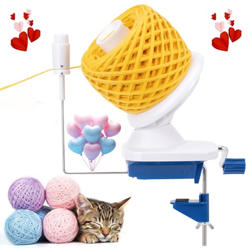 Caydo Yarn Ball Winder with Tension Spring, Blue