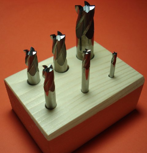 Kodiak Cutting Tools 2A-8943-0S4O USA Made Micrograin Carbide End Mill Set, 1/8" to 1/2", 4 Flute (Pack of 6)