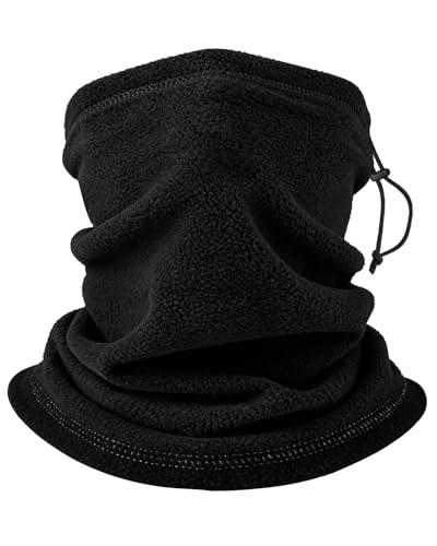 MRUN BONE Winter Fleece-Schlauchschal (Loop) – zusammenziehbar, winddicht wärmend, multifunktionaler Neckwarmer für Herren & Damen. Geeignet für Skifahren, Radfahren,...