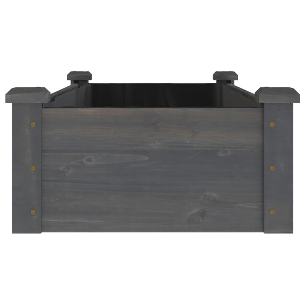 Doniczka ogrodowa z litego drewna z szarego świerku 120 x 45 x 25 cm z podszewką z włókniny i otwartym dnem dla roślin, warzyw, ziół aromatycznych i kwiatów