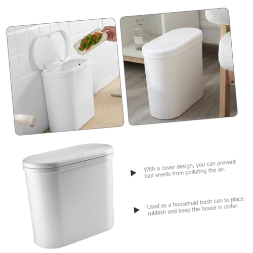 Bote de basura con tapa de plástico Zerodeko cubo moderno baño y cocina 2