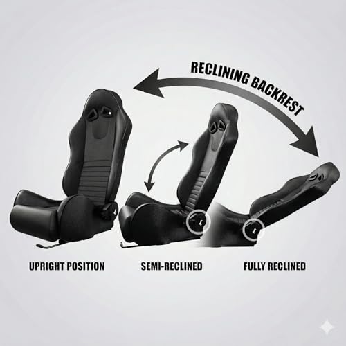 Image of ASE GAMING APEX Series Ergonomic Racing Seat with Adjustable Sliders for Race Simulator Cockpit Wheel Stand,Gaming Chair,Sim Video Game Chairs,180 Degree Reclining 3 Years Warranty (Black)