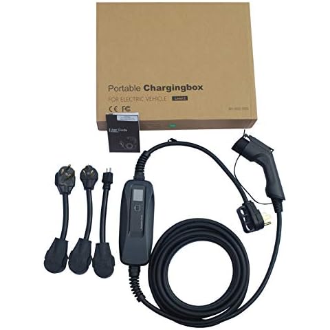 Couplago 40 Amp Level 2 EV Charger,NEMA 14-50P,J1772,240V/120V, with 3 Adapters,5-15P to 14-50R,10-30P to 14-50R,14-30P to 14-50R Cover