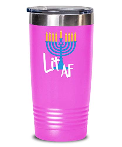 Hannukah Menorah Gifts Lit As Fck Funny Hannukah Tumbler For Men and Women Menorah Hannukah Gifts Candles Hannukah Presents Jewish Gift Ideas Sarcasm