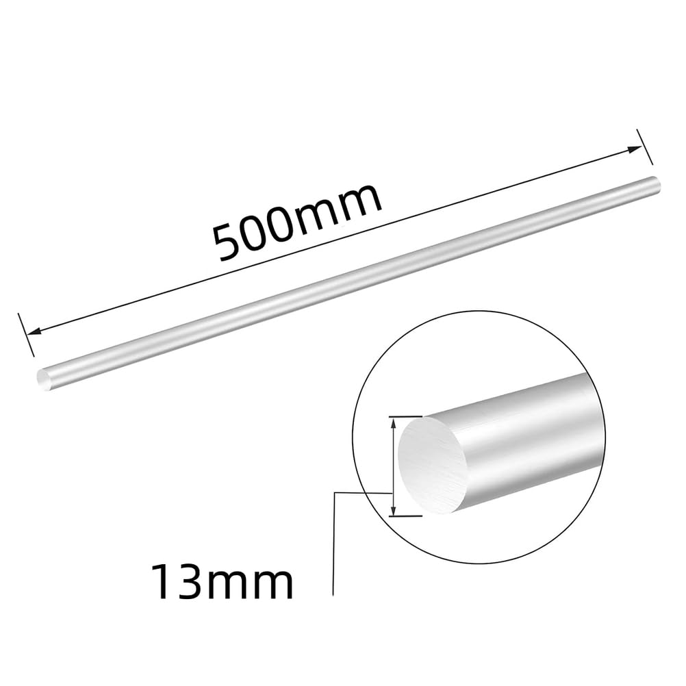 Perfiles de Aluminio Planos y Cuadrados fáciles de Cortar y mecanizar para construcción metálica Bricolaje e Industria CNC,13x500mm 5pcs