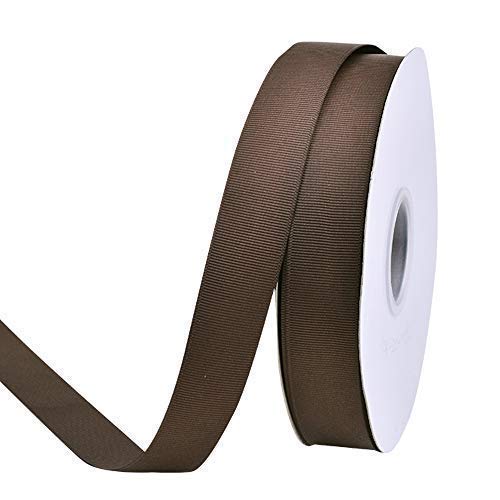 Ribest Brown Grosgrain Ribbon, 1 Inch Continuous 50 Yards