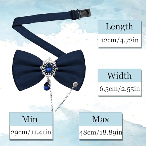 Image of Bow Ties for Men with Crystal, Pre-tied Adjustable Mens Bow Tie Sparkly Bowtie for Formal Suit Tuxedo Wedding Party