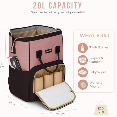 Image of MAMMA Diaper Bag for Mothers for Travel, Baby Bag for Mother Travel, Hospital Bag for Delivery Women, Baby Diaper Bag for Mom, 12 Pockets Diaper Bags for Mothers with 9 Months Warranty