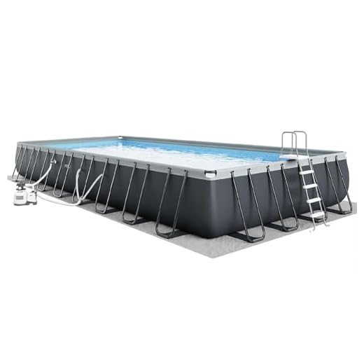 Intex 32' x 16' x 52" Ultra XTR Rectangular Outdoor Swimming Pool Set with Sand Filter Pump, Saltwater System, Pool Ladder, Ground Cloth, Pool Cover