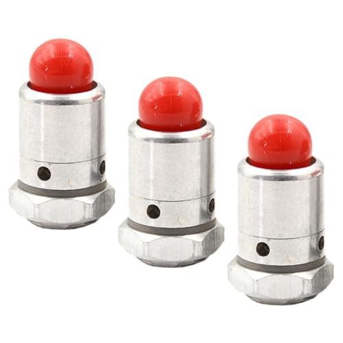 HEMOTON Válvula de Seguridad de Aleación de Aluminio, Resistente Presión y Fácil de Reemplazar, Paquete de 3 Unidades Color Plata