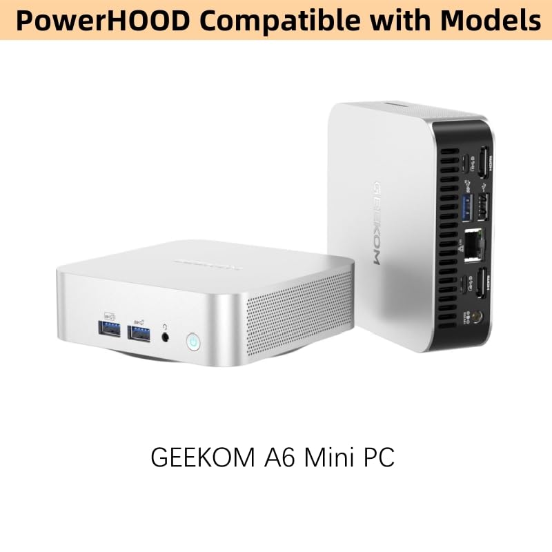 PowerHOOD 19V AC Adapter Compatible With GEEKOM Mini PC Mini IT13 13th Gen Intel Core I9/ I7/i5 NUC13 GEEKOM A5 A7 AMD Ryzen 7-5800H 9-7940HS Small Desktop Computers Power Supply Charger