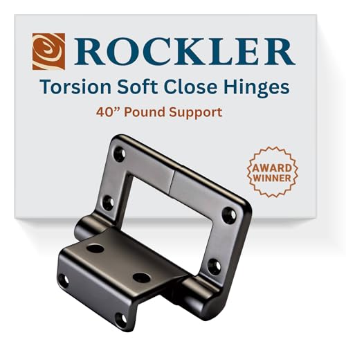 Rockler Lid-Stay Torsion Soft Close Hinges (Pair of 2, Rustic Bronze) – 40” Pound Lid Support Soft Close Hardware for Cabinets – Bronze Lid Hinge Support - Cast-Zinc Heavy Duty Hinge Hardware