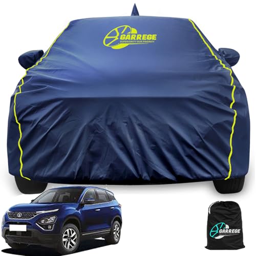 Image of Car Body Cover Compatible for Tata Harrier (2019 to 2024 Models) with Mirror Pockets Full Sized, Triple Stitched, Anti dust Proof, Navy Blue