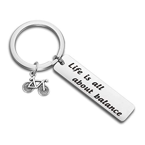 CENWA Cycling Gift Bicycle gift Idea Life Balanced Jewelry Life Is All About Balance Keychain Gift For Biker Cyclists Gift(Life is all about balance)