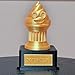 Znet3D Gold Poop Emoji Trophy on Black Pedestal with Custom Nameplate