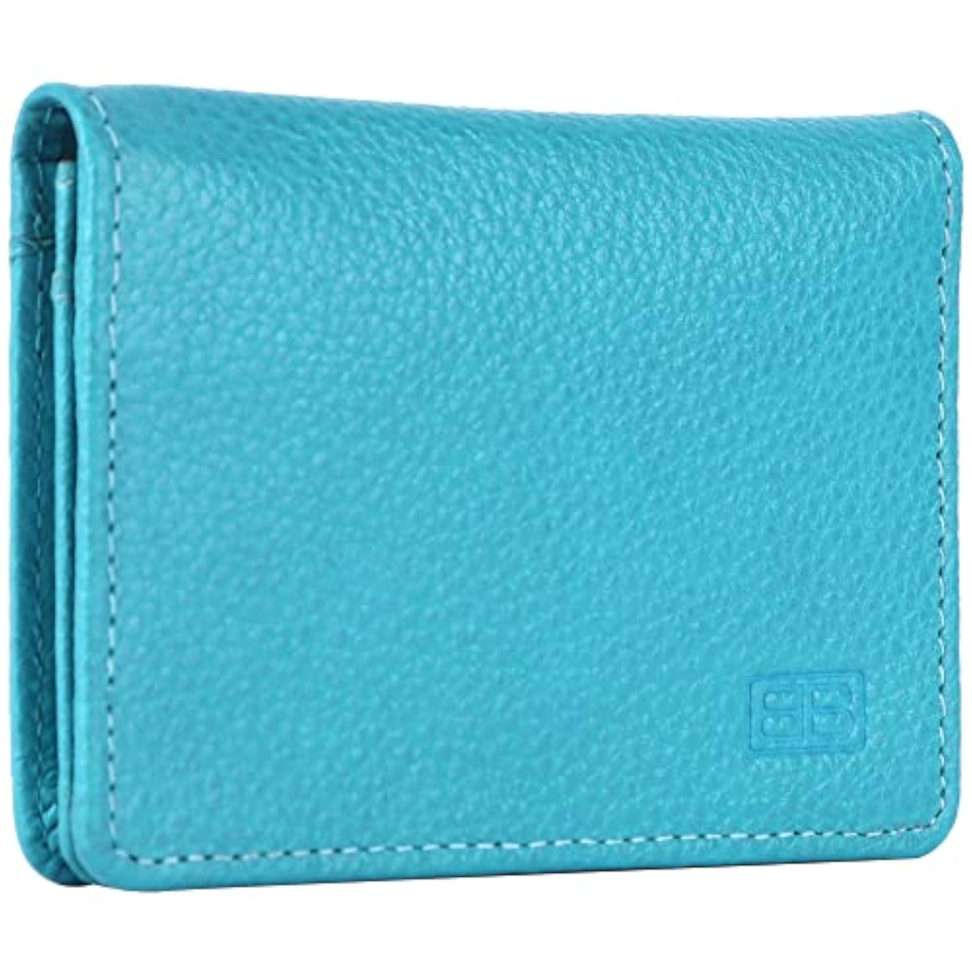 Leather Card Holder Wallet for Men, Turquoise