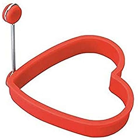 LACOR Silicone Heart Shape Egg Mould, Red, 10.5 x 10.5 x 2 cm Cover