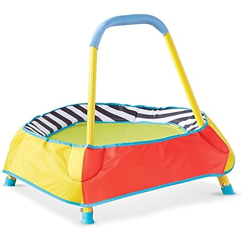 POP N FUN Childrens Toddler Indoor Trampoline,Yellow, Black, White, Blue, Red Cover