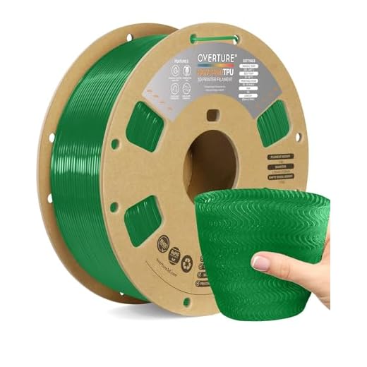 OVERTURE TPU High Speed Filament 1.75mm Flexible Roll, 95A Soft 3D Printer Filament, 1kg Spool (2.2 lbs), Fit Most FDM Printer (HS TPU Translucent Green)