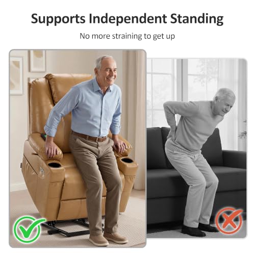 Image of MCombo Large Power Lift Recliner Chair for Elderly, Heat and Massage 7516