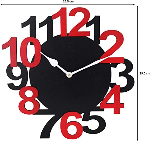 Amazon.com: Metrey Artworks Black and Red Wall Clock Non Ticking