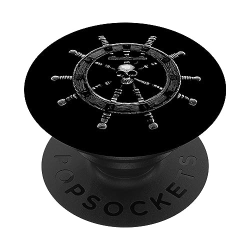 Timón de barco pirata - Retro Captain Crew Pirate Lover PopSockets PopGrip Intercambiable