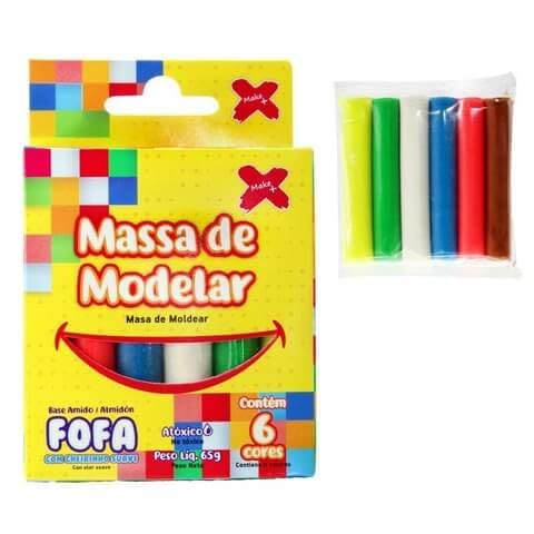 Massinha de Modelar, Fofa, 06 Cores, 90 g, Make+