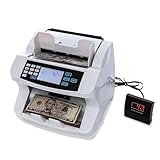 Oukeyer H-8300 Bill Counter Money Counte Machine Batch Mode Banknote Counter LCD Display UV/MG/IR Detection,Value Count/Add+Value/Add+Batch Mode 1500pcs/mins