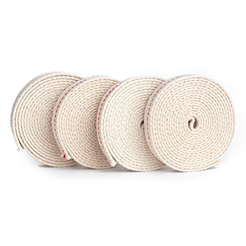 HuaArt 26 Foot /4 Rolls Oil Lamp Wick, 1/2 Inch Oil Lantern Wick, Flat Cotton Wick, Oil Lamp Wicks Burner with Stitch, 6.5 Feet per Rol
