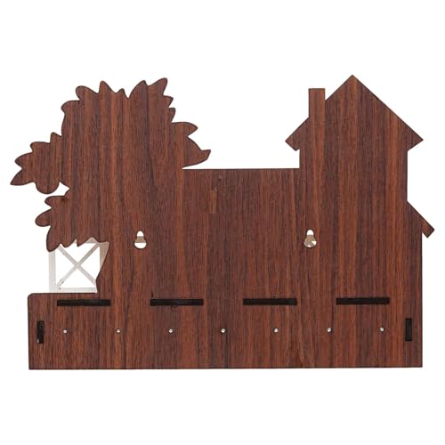 Porte-clés de maison en bois noble avec support de télécommande intégré