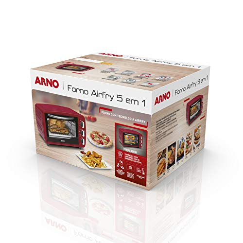 Arno Forno Elétrico Arno Airfry 5 em 1 FOR3, Vermelho, 20L