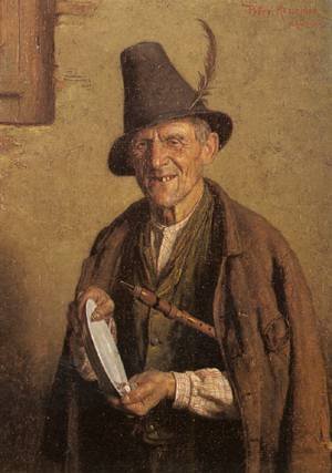 Peinture à l'huile Tyrolean Musicians, le cadeau idéal pour collectionneur par Johann Lucas Kracker