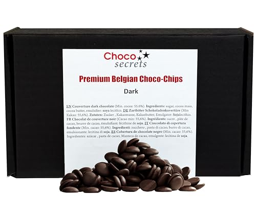 CHOCO SECRETS - 600g Dunkle Schokolade für Schokobrunnen - Schoko-Fondue-Schokolade zum Schmelzen - Zartbitter-Kuvertüre für Schokoladenbrunnen - Schokodrops für Schokoladenfondue und zum Backen