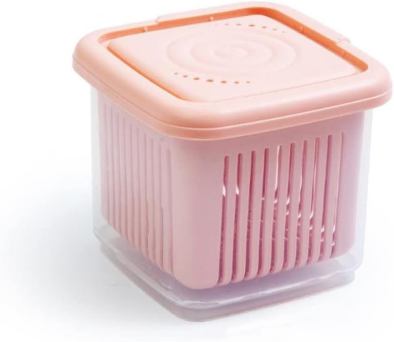 Portable Square Freshness Preservation Drain Seal Box Onion Crisper Ginger Garlic Storage Refrigerator Fruit Kitchen(Black)