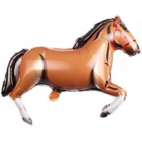 MY GIFT TREE 30 Inches Horse-Shaped Aluminum Foil Balloon - Animal Themed Balloon for Birthday, Family Parties, Baby Shower, Wedding, Cowboy Party Decorations (Black Brown) Cover