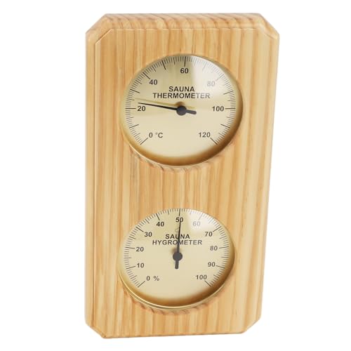 Wooden Sauna Hygrothermograph Wooden Sauna Hygrothermograph 0 to 100 Humidity Equipment Wall Hanging Thermometer Temperature Dish Plate for Sauna Room