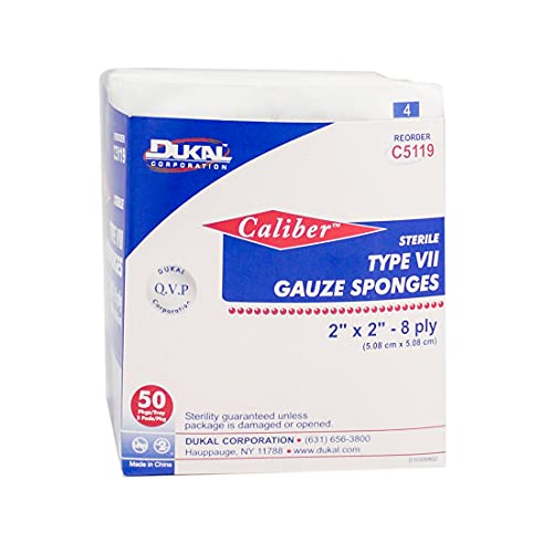 Dukal Gasa Esponja, Tipo VII, Estéril, Premium 8 Capas, 2" x 2" (Paquete de 3000) miniatura 2