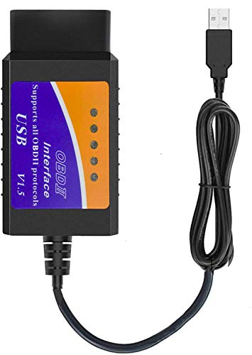 Xtrcuk ELM327 OBD2 Scanner USB Android Adapter for Windows Code Read Check Engin Light Diagnostic Scan Tool (Black)
