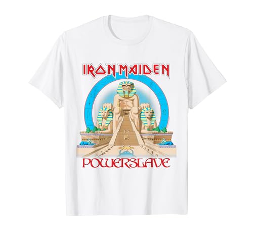 Iron Maiden - Legacy Collection Powerslave World Tour T-Shirt, Homme, Blanc, L