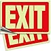 Exit Photoluminescent Signs Stickers - 2 Pack 10x7 Inch - Premium Self-Adhesive Glow in The Dark Vinyl, Laminated for Ultimate UV, Weather, Scratch, Water and Fade Resistance, Indoor & Outdoor