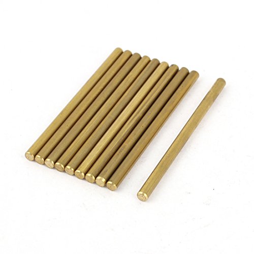 Aexit 10 Pcs Electrical equipment 3mm Dia 50mm Length Brass Solid Round Rod Bar for DIY RC Car