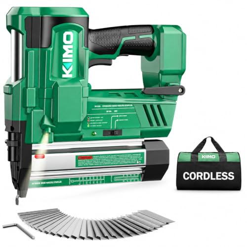 KIMO Brushless Brad Nailer Cordless 2-in-1 Smart Indicator Bare...