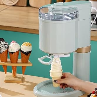 Household Ice Cream Machine, 1L Soft Serve Maker for Home, Bar, Cafe - Mini Fruit Soft Ice Cream Machine